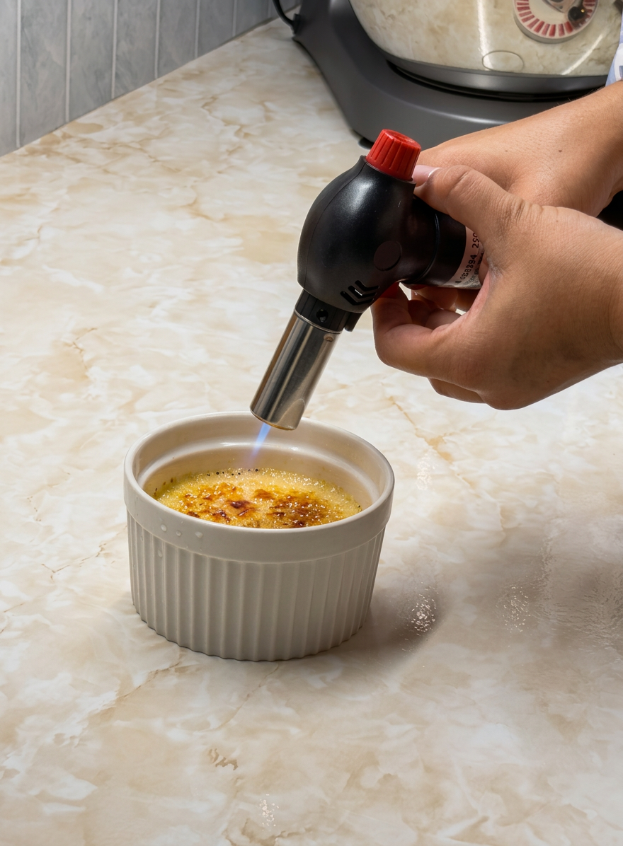 Warming the coffee-infused cream mixture